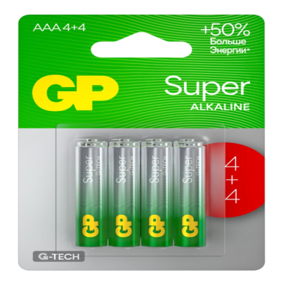 Изображение товара Батарейки GP Batteries GP Ultra AAA 8 шт алкалиновые для портативных устройств