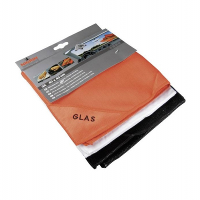 Изображение товара Набор микрофибр Nigrin 40х40 3 шт для кузова стекла и пластика авто