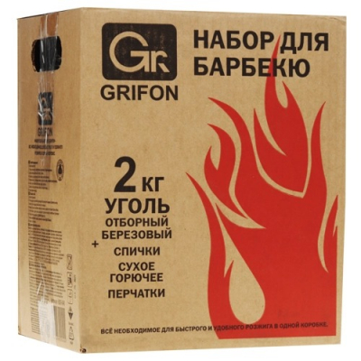 Изображение товара Набор для барбекю Grifon 2 кг с аксессуарами в картонной коробке Изображение товара Набор для барбекю Grifon 2 кг с аксессуарами в картонной коробке