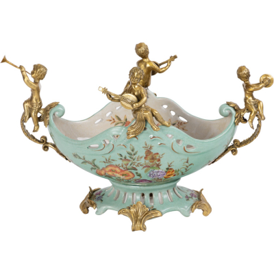 Изображение товара Чаша Glasar с ангелами голубая 41х22х25 см