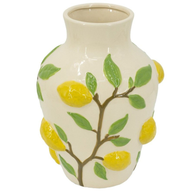 Изображение товара Стильная керамическая ваза Glasar с лимонами 23х23х32 см