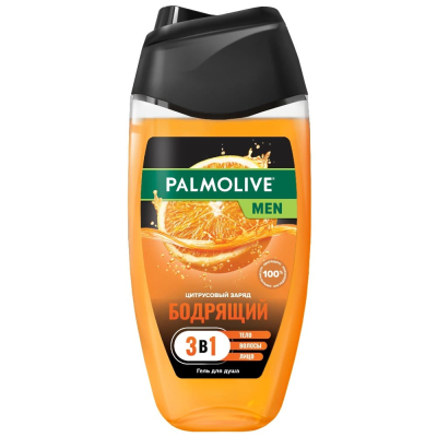 Изображение товара Гель для душа мужской Palmolive MEN Бодрящий Цитрусовый Заряд 3 в 1 тела, волос и лица, 250 мл