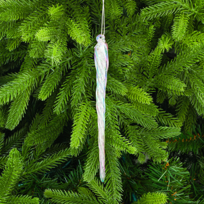 Изображение товара Стеклянная сосулька Yancheng Shiny 1,8x18 см елочные украшения