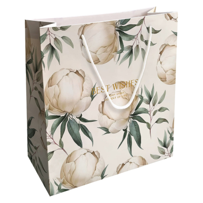 Изображение товара Подарочный пакет Be Smart Peony айвори 32х32 см яркий с прочным картоном Изображение товара Подарочный пакет Be Smart Peony айвори 32х32 см яркий с прочным картоном