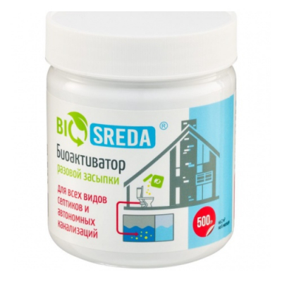 Изображение товара Биоактиватор Biosreda для септиков и автономных канализаций, разовой засыпки, 500 гр банка