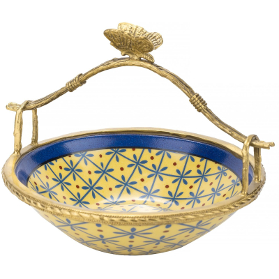 Изображение товара Корзиночка Glasar с бабочкой желтая 17х15х13 см