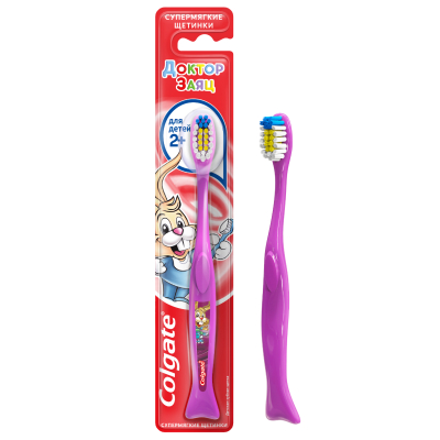 Изображение товара Зубная щетка детская Colgate Доктор Заяц 2+, для детей от 2 до 5 лет, ультрамягкая