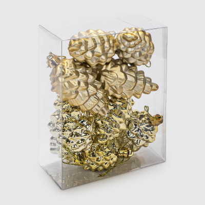 Изображение товара Набор золотистых декоративных шишек для елки 8 шт 4х8 см Yiwu E-commerce