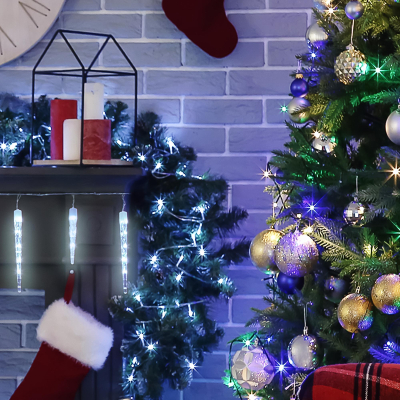 Изображение товара Электрогирлянда Reason сосульки уличная холодный белый 200 см 100LED IP44