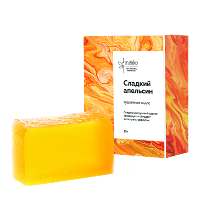 Изображение товара Туалетное мыло Mi&ko Сладкий апельсин 75 г натуральное твердое средство для рук