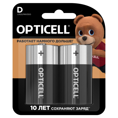 Изображение товара Батарейки Opticell Basic D 2шт - алкалиновые для устройств 1, 5 В Изображение товара Батарейки Opticell Basic D 2шт - алкалиновые для устройств 1, 5 В