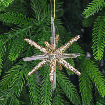 Изображение товара Игрушка ёлочная Yancheng Shiny стеклянная подвесная 9 см