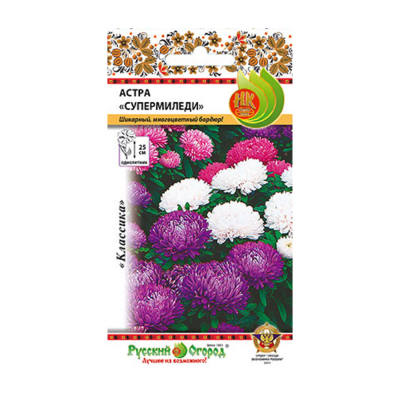 Изображение товара Цветы астра Русский огород супер миледи смесь 80 шт