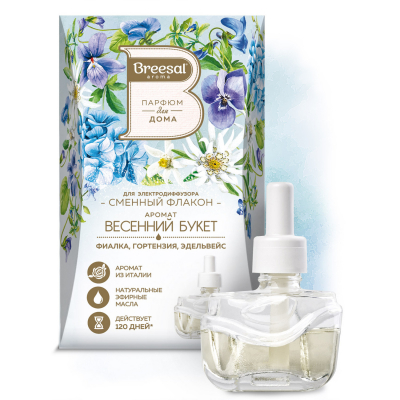 Изображение товара Сменный флакон для электрического диффузора Весенний букет Breesal