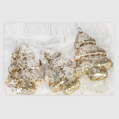 Изображение товара Набор новогодних украшений Ad trend 3 шт 8х5 см золотистые