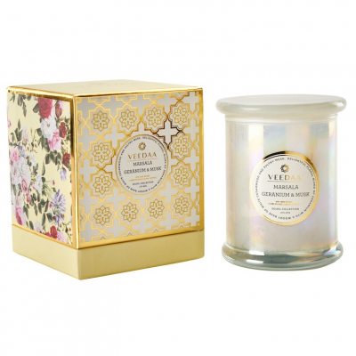 Изображение товара Свеча в стекле Veedaa Marsala Geranium & Musk 45 часов Изображение товара Свеча в стекле Veedaa Marsala Geranium & Musk 45 часов