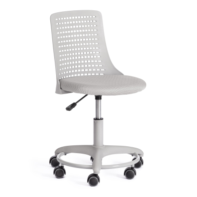 Изображение товара Горячее кресло компьютерное ТС Kiddy из ткани серого цвета с регулировкой