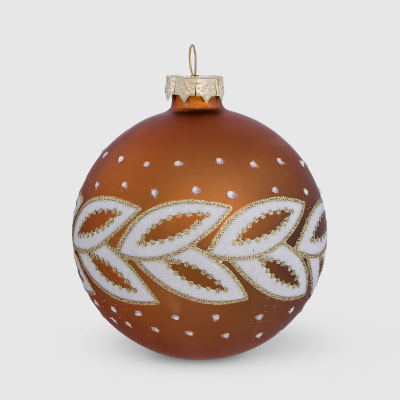 Изображение товара Новогодний елочный шар Baoying yiwen золотой 8 см для украшения елки