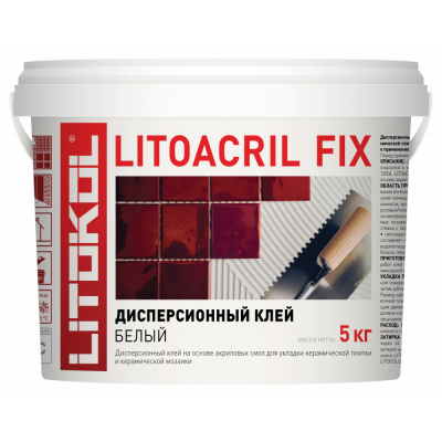 Изображение товара Клей дисперсионный Litokol Litoacril Fix 5 кг для керамической плитки и мозаики