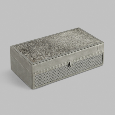 Изображение товара Стильная серая шкатулка Togas Ансельмо 25x13x8 см для хранения украшений