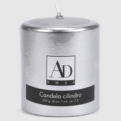 Изображение товара Свеча цилиндр Ad trend deco серебристая 7x7.5 см