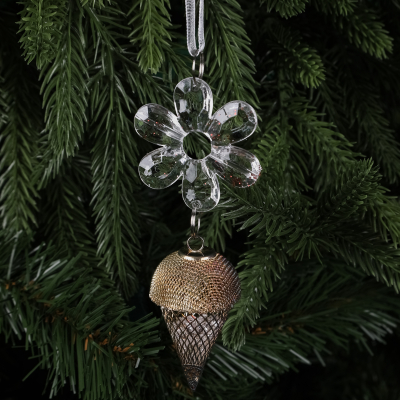 Изображение товара Украшение ёлочное подвесное Ad trend 5x18 см золотистое и прозрачное