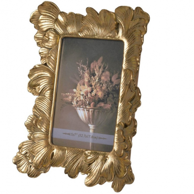 Изображение товара Настольная золотистая фоторамка Glasar 13х18см из полирезина и стекла