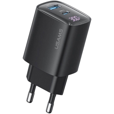 Изображение товара Зарядное устройство Usams CC229 GaN Fast Charger 30W (CC229TC01) чёрный