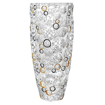 Изображение товара Ваза Bohemia Jihlava Lisboa 35 см с золотыми и черными кольцами Изображение товара Ваза Bohemia Jihlava Lisboa 35 см с золотыми и черными кольцами