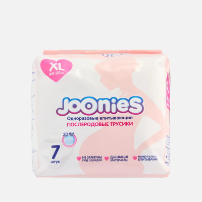 Изображение товара Трусики одноразовые Joonies послеродовые XL, 90-110 см, 7 шт Изображение товара Трусики одноразовые Joonies послеродовые XL, 90-110 см, 7 шт