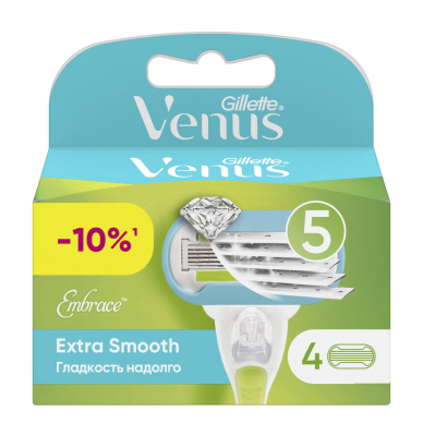 Изображение товара Сменные кассеты для бритья Gillette Venus Embrace 4 шт. Изображение товара Сменные кассеты для бритья Gillette Venus Embrace 4 шт.
