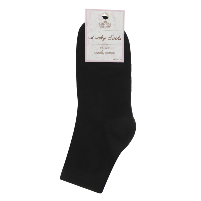 Изображение товара Женские однотонные носки Lucky Socks черные 23-25 размер, всесезонные