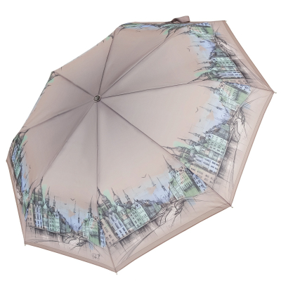 Изображение товара Женский автоматический зонт Fabretti облегченный 3 сложения UFLR0032-13 бежевый