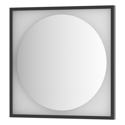 Изображение товара Зеркало Defesto с LED-подсветкой без выключателя 15 W теплый белый свет, черная рама 70x70 см
