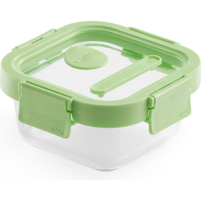 Изображение товара Контейнер Lekue стеклянный квадратный зелёный 320 мл Изображение товара Контейнер Lekue стеклянный квадратный зелёный 320 мл