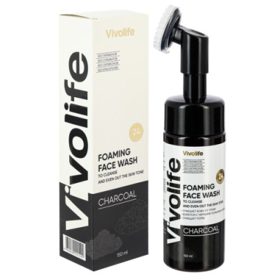 Изображение товара Пенка для умывания Vivolife с активированным углём 150 мл для всех типов кожи Изображение товара Пенка для умывания Vivolife с активированным углём 150 мл для всех типов кожи