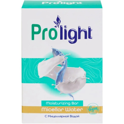 Изображение товара Мыло туалетное PROLIGHT с мицелярной водой 80 г для всех типов кожи Изображение товара Мыло туалетное PROLIGHT с мицелярной водой 80 г для всех типов кожи