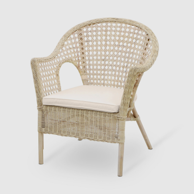 Rattan grand — Кресло Rattan grand texas wash white бежевое без подушки