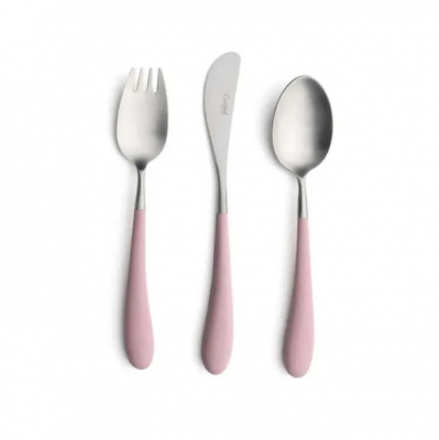 Изображение товара Набор столовых приборов Cutipol Alice pink 3 предмета для детей из нержавеющей стали Изображение товара Набор столовых приборов Cutipol Alice pink 3 предмета для детей из нержавеющей стали
