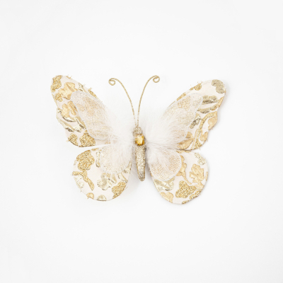 Изображение товара Украшение бабочка бежевое James arts 24x19x3 см декоративное интерьерное