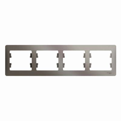 Изображение товара Рамка Шнайдер Глосса  4-постовая , горизонтальная, платина (GSL001204)