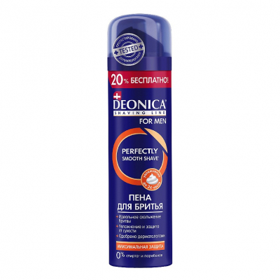 Изображение товара Пена для бритья Deonica For men Максимальная защита 240 мл для мужчин Изображение товара Пена для бритья Deonica For men Максимальная защита 240 мл для мужчин