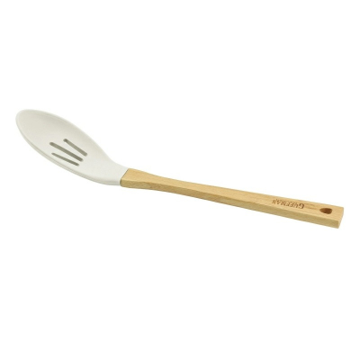 Изображение товара Силиконовая ложка Guffman с прорезями 32 см белая для кухни