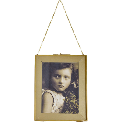 Изображение товара Фоторамка Glasar настенная 18х23 см из металла в золотистом цвете