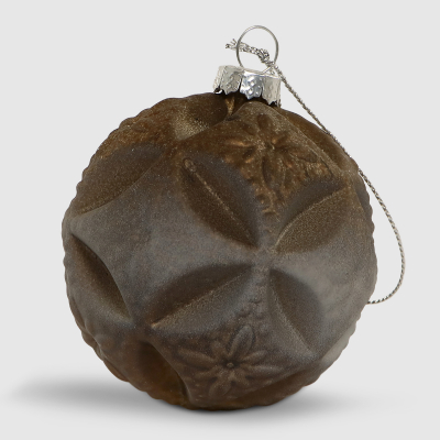 Изображение товара Новогодний шар на елку Baoying yiwen 98156 8 см серо-золотой стеклянный