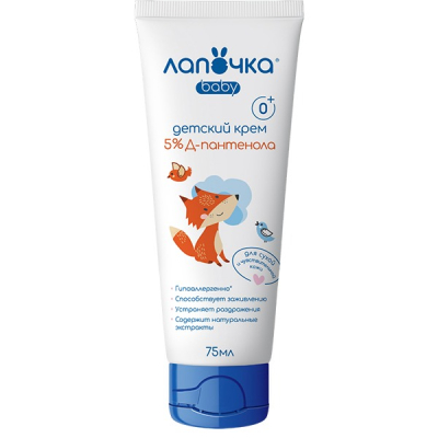 Изображение товара Детский крем Лапочка с Д-пантенолом 75 мл для чувствительной кожи Изображение товара Детский крем Лапочка с Д-пантенолом 75 мл для чувствительной кожи