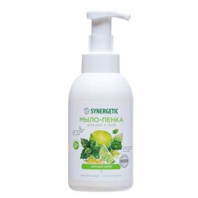 Изображение товара Гипоаллергенное детское мыло-пенка Synergetic Мятный лайм 520 мл
