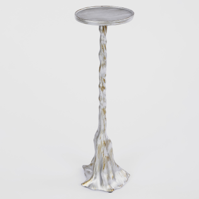 Изображение товара Подсвечник ZOYI полирезин, серебро, 10х30,5 см