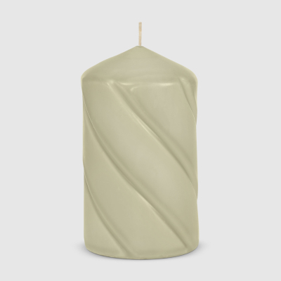 Изображение товара Свеча столбик витой Home Interiors светло-серый 7х12 см