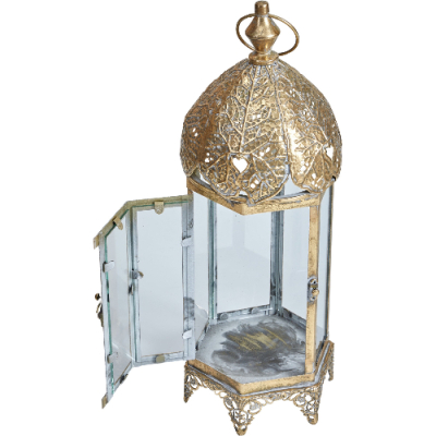Изображение товара Подсвечник в виде фонаря Glasar  Эфиопия 18х18х50 см
